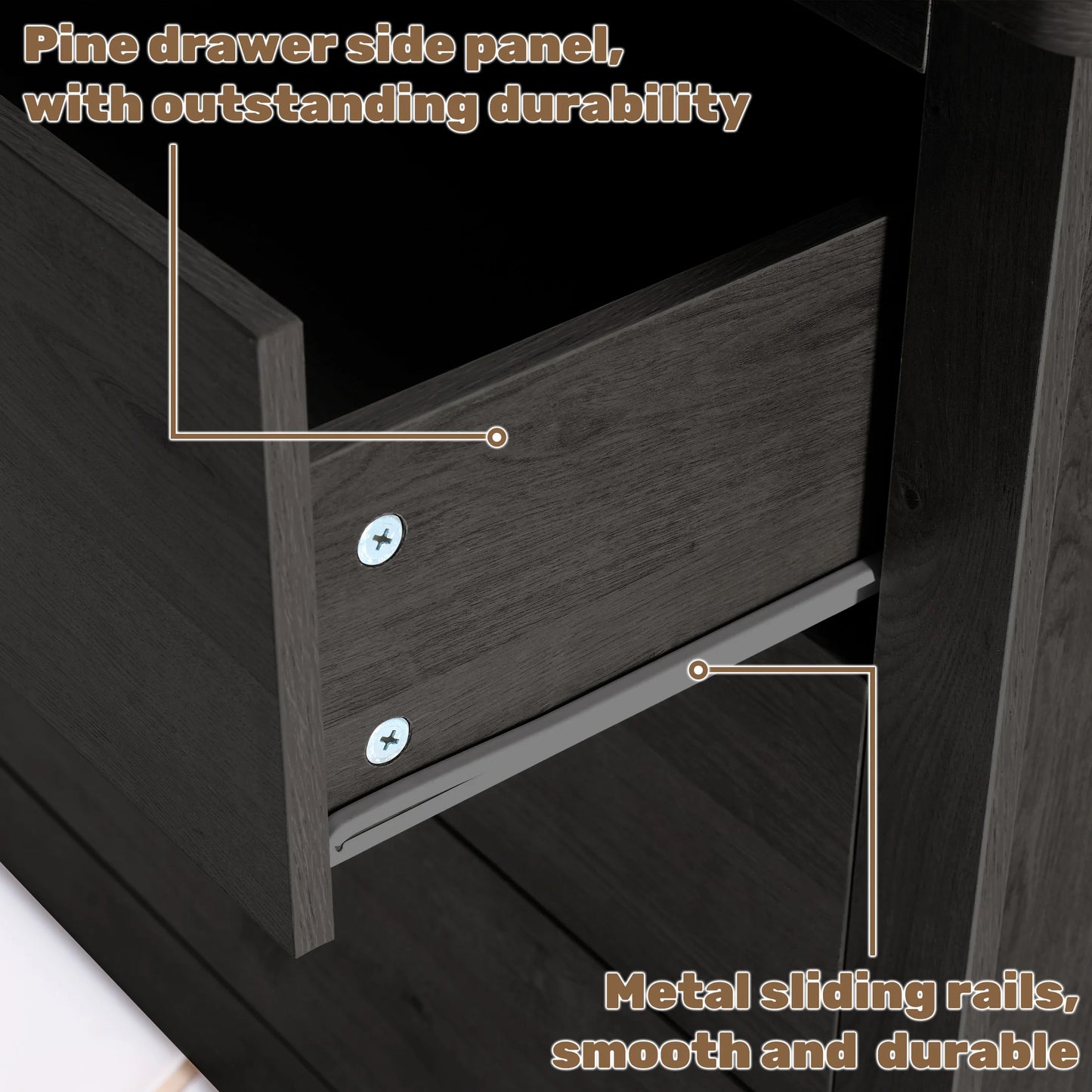 Wood 6 Dresser Drawers Cabinet