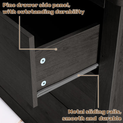 Wood 6 Dresser Drawers Cabinet