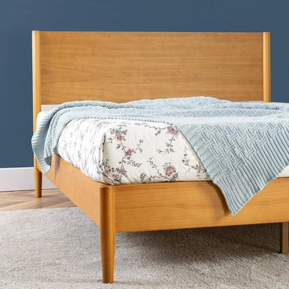 Salesmid-Century Style Wooden Platform Bed