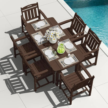 Outdoor Patio Dining Set Table & 6 Chairs