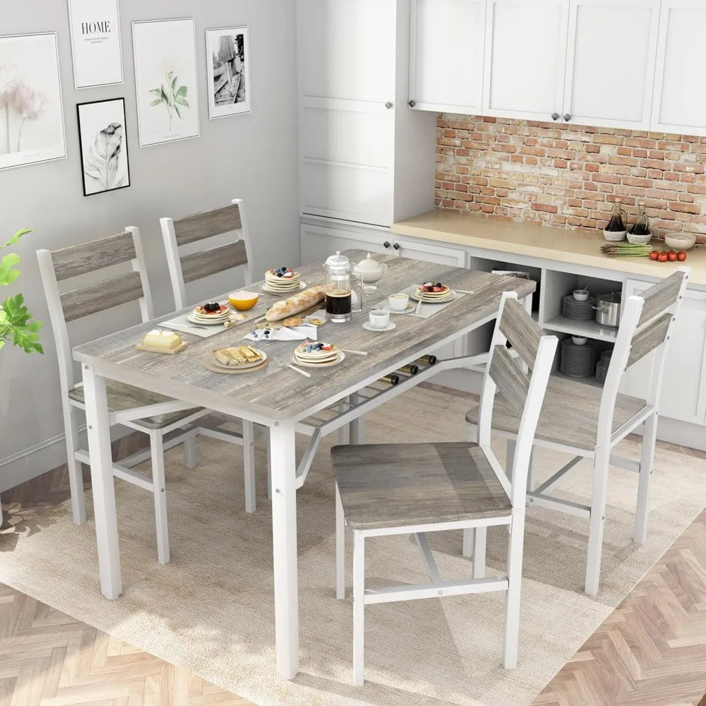 4-person Wood  Dining Table Set