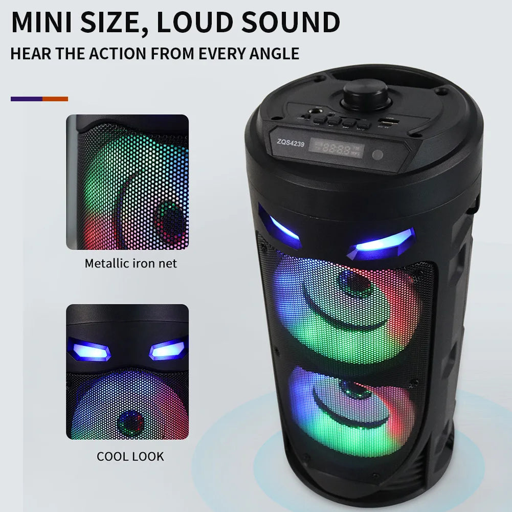 BT Speaker Portable Speaker Double Subwoofer