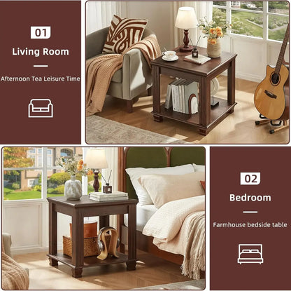 Farmhouse End Table Set of 2